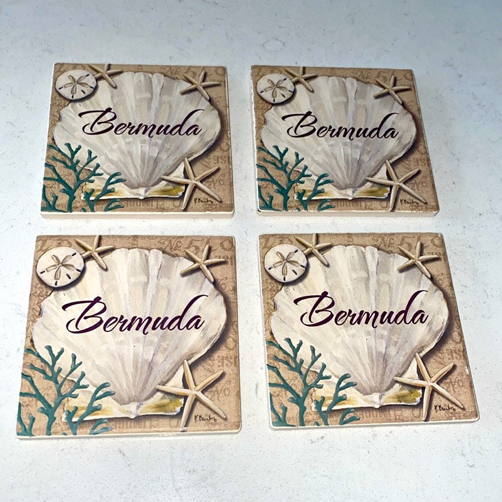 Bermuda Themed Wall Decor Tiles - Set of 4